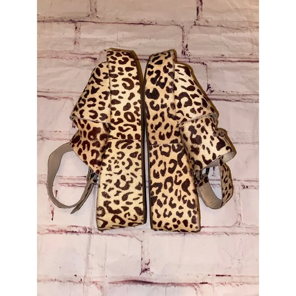 Matisse x Amuse Society Runaway Leopard Calf Hair Platform Sandals – Size 7M - Picture 5 of 9